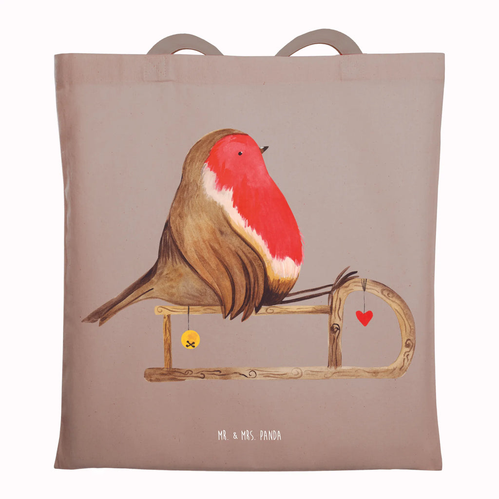 Tragetasche Rotkehlchen Schlitten Shopper, Beuteltasche, Stoffbeutel, Schultertasche, Einkaufstasche, Umhängetasche, Badetasche, Einkaufstüte, Jutebeutel, Tragetasche, Stofftasche, Strandtasche, Tasche, Beutel, Jutetasche, Laptoptasche, Winter, Weihnachten, Weihnachtsdeko, Nikolaus, Advent, Heiligabend, Wintermotiv, Schlitten, Vogel