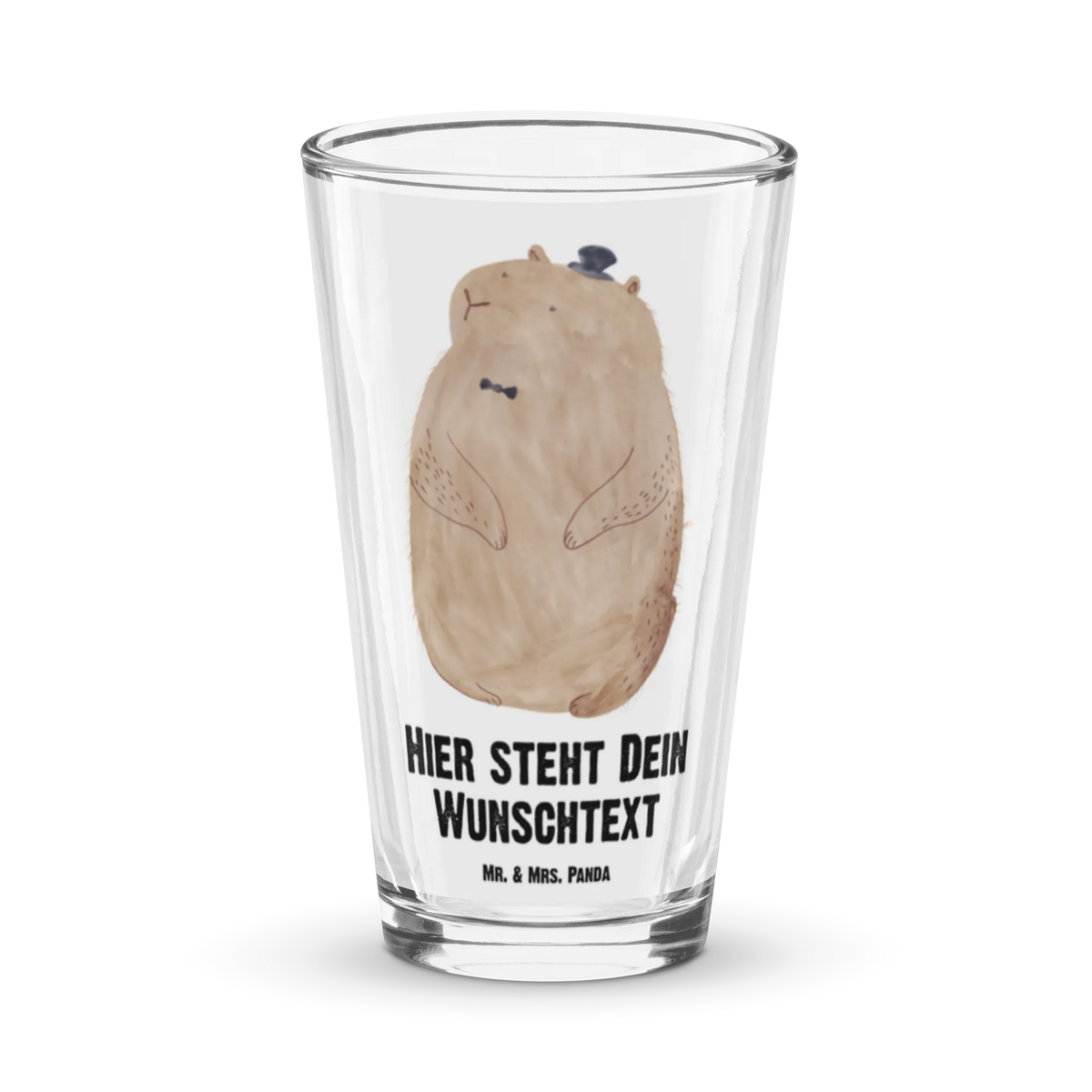 Personalized Drinking Glass Groundhog card, gift ideas, gifts, small animals, cute, cute animal motives, hand drawn, funny sayings, good mood, special gifts, animal lover, decency, cheerfulness, etiquette, friendliness, respect, Groundhog