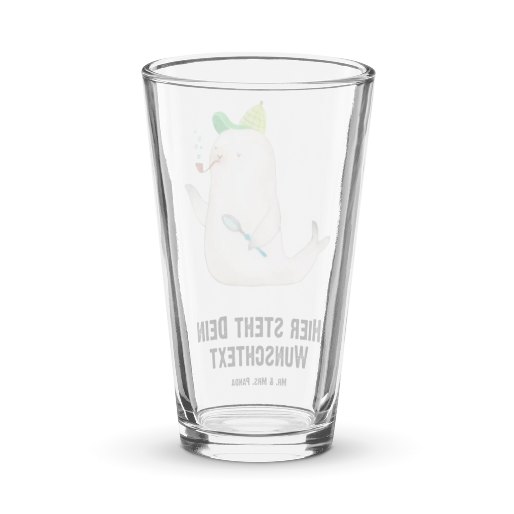 Personalized Drinking Glass seal sherlock small animals, cute, funny, cute animal motives, hand drawn, small world, funny sayings, good mood, happy, gifts, gift ideas, special gifts, animal lover, card