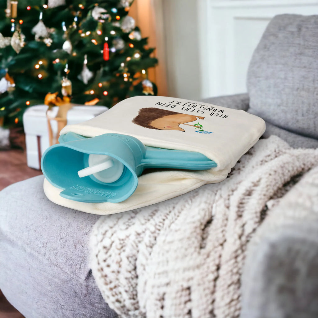 Personalised hot water bottle Hedgehog Flower small animals, cute, funny, cute animal motives, hand drawn, small world, funny sayings, good mood, happy, gifts, gift ideas, special gifts, animal lover, card, sick, visit, hospital, recovery wishes, illness, get well soon, hedgehog