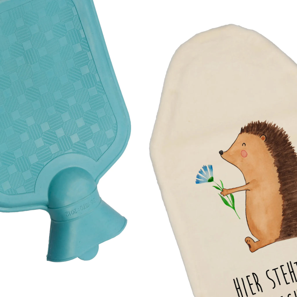 Personalised hot water bottle Hedgehog Flower small animals, cute, funny, cute animal motives, hand drawn, small world, funny sayings, good mood, happy, gifts, gift ideas, special gifts, animal lover, card, sick, visit, hospital, recovery wishes, illness, get well soon, hedgehog