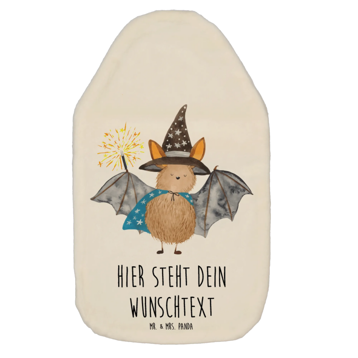 Personalised hot water bottle bat wizard small animals, cute, funny, cute animal motives, hand drawn, small world, funny sayings, good mood, happy, gifts, gift ideas, special gifts, animal lover, card, magicians, bats, Bats, women, get in, sorcerers