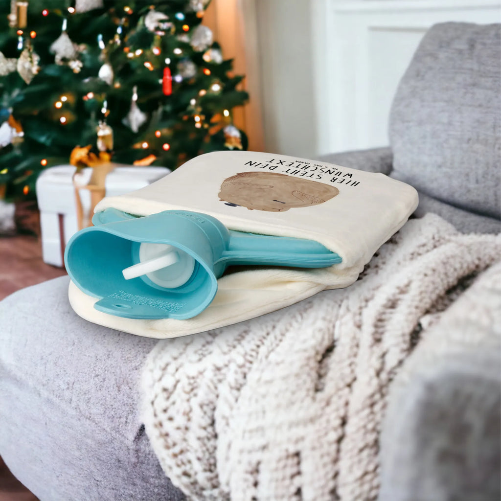 Personalised hot water bottle Groundhog small animals, cute, funny, cute animal motives, hand drawn, small world, funny sayings, good mood, happy, gifts, gift ideas, special gifts, animal lover, card, decency, cheerfulness, etiquette, Groundhog, respect, friendliness