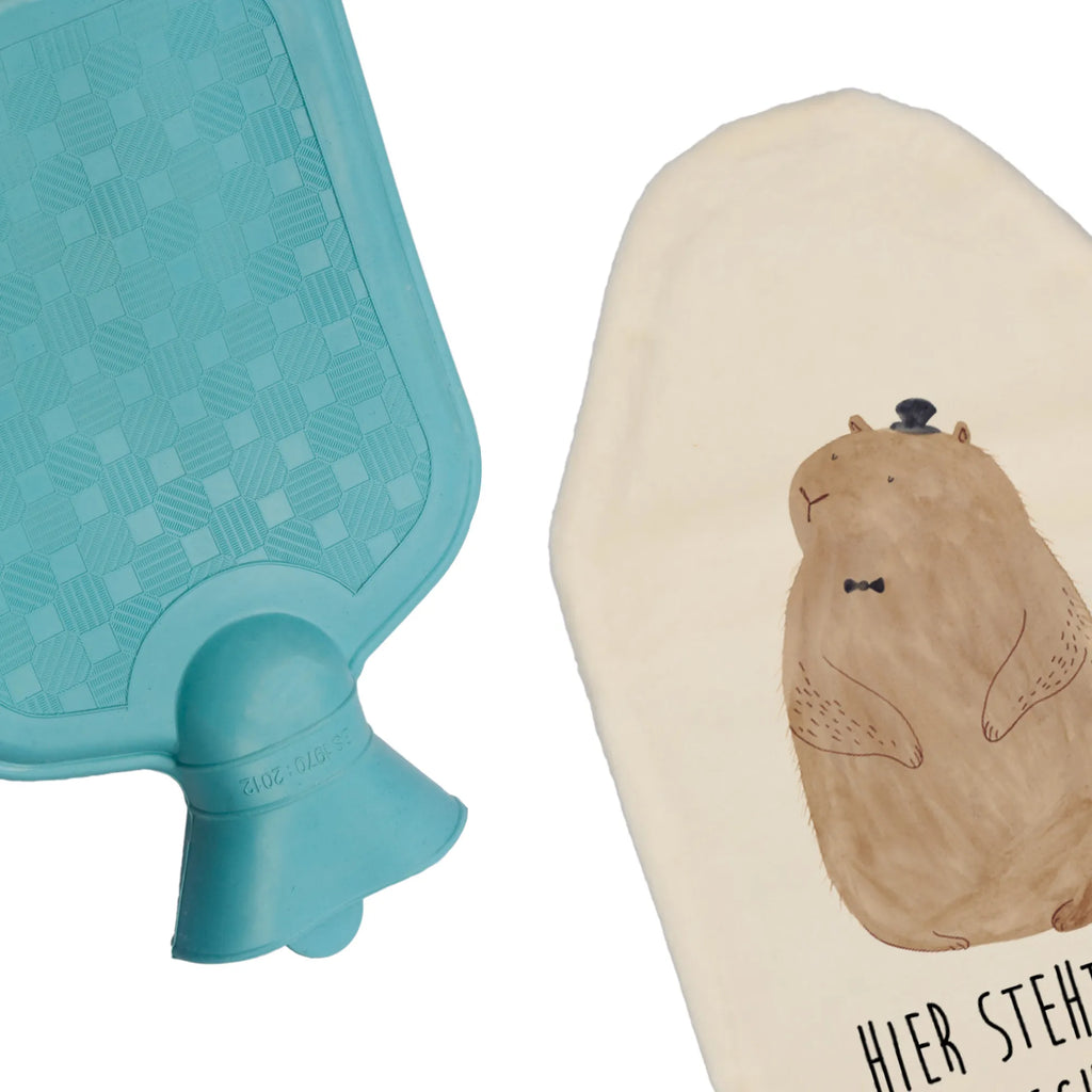 Personalised hot water bottle Groundhog small animals, cute, funny, cute animal motives, hand drawn, small world, funny sayings, good mood, happy, gifts, gift ideas, special gifts, animal lover, card, decency, cheerfulness, etiquette, Groundhog, respect, friendliness