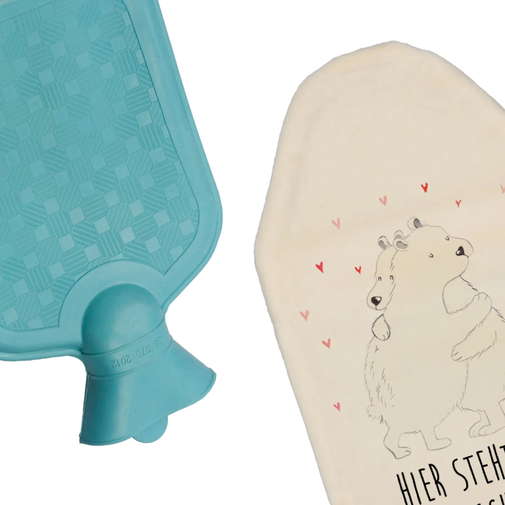 Personalised hot water bottle Icebear Embrace small animals, cute, funny, cute animal motives, hand drawn, small world, funny sayings, good mood, happy, gifts, gift ideas, special gifts, animal lover, card