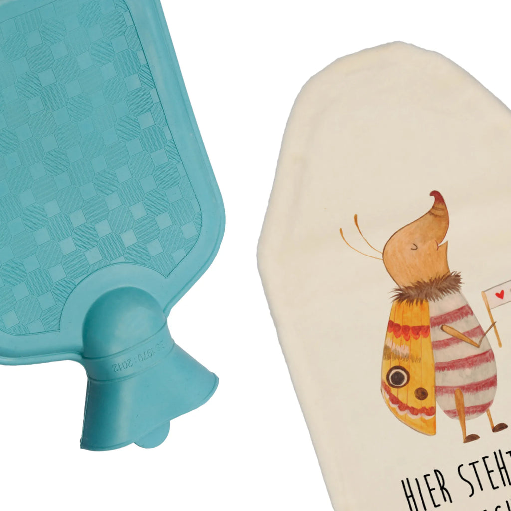 Personalised hot water bottle Moth flag small animals, cute, funny, cute animal motives, hand drawn, small world, funny sayings, good mood, happy, gifts, gift ideas, special gifts, animal lover, card, Kitchen decoration, Beetle, How much does the world cost, Moth, Saying funny