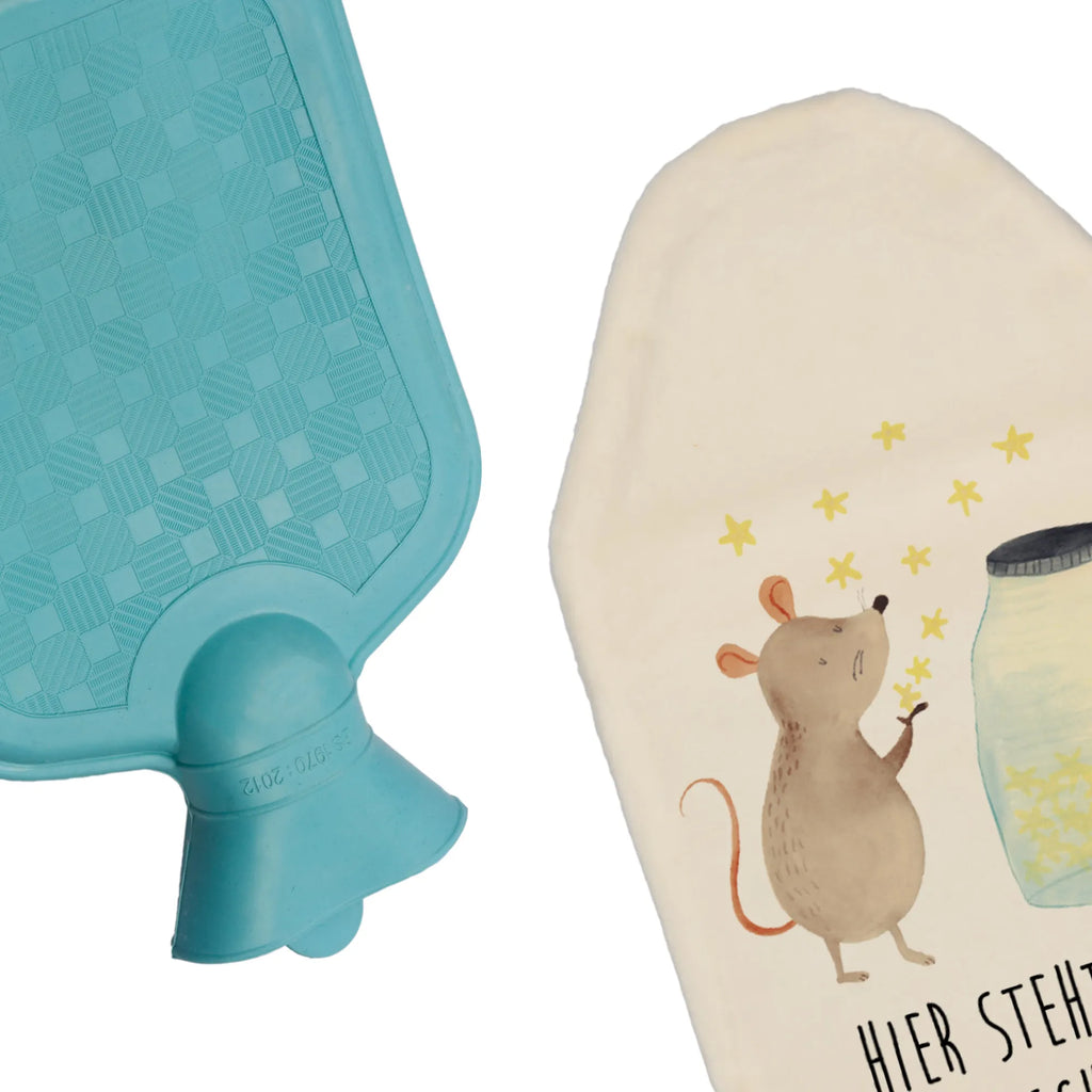 Personalised hot water bottle Mouse Stars small animals, cute, funny, cute animal motives, hand drawn, small world, funny sayings, good mood, happy, gifts, gift ideas, special gifts, animal lover, card, child birthday, first child, birthday, child, baptism, birth, stars, dreams, Mouse, pregnancy, wish, baptism gift, hope