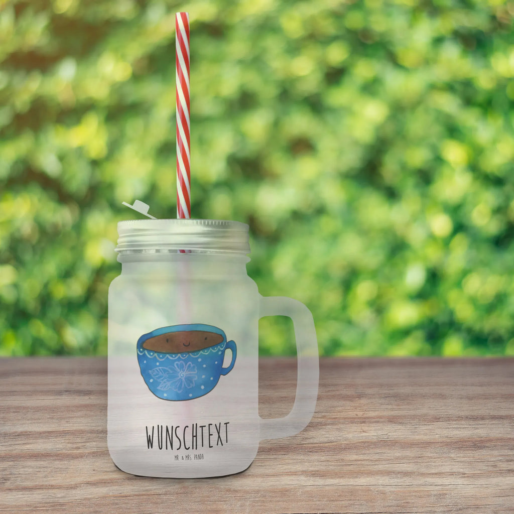 Personalizowany szklany słoik Mason Jar Kawa kubek Motywy zwierzęce, dobra energia, zabawne powiedzonka, zwierzęta