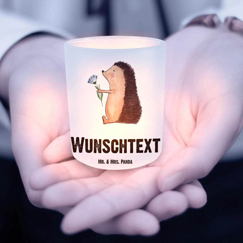 Personalised lantern Hedgehog Flower small animals, cute, funny, cute animal motives, hand drawn, small world, funny sayings, good mood, happy, gifts, gift ideas, special gifts, animal lover, card, recovery wishes, visit, get well soon, hospital, hedgehog, illness, sick