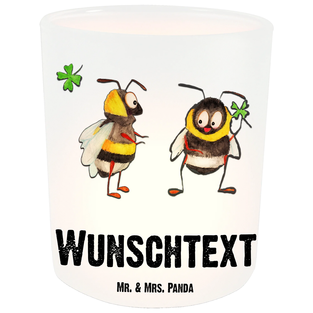 Personalised lantern bumblebees shamrock small animals, cute, funny, cute animal motives, hand drawn, small world, funny sayings, good mood, happy, gifts, gift ideas, special gifts, animal lover, card, saying happy, saying positive, be happy, bee, saying beautiful, bumblebee, become happy, bee decoration