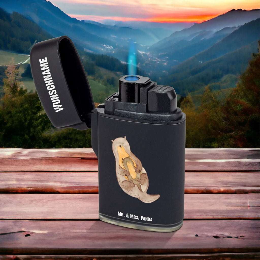 Personalised lighter otter child otter, marten, sea otter, European otter, water mammal, aquatic animal, baby otter, predator, water, otter gifts, animal lover, gift ideas for animal lovers, animal, mammal, water animal, gifts for people in love, Otter Sea Otter Lake Otter