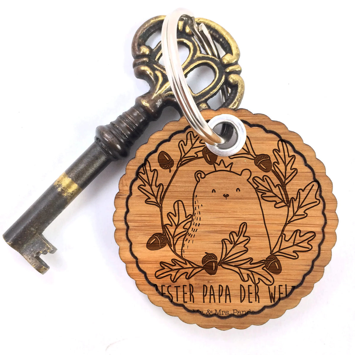 Wavy key ring bear king cuddly toy, teddy bear, Father's Day, best daddy, Daddy Bear, Father, world best daddy