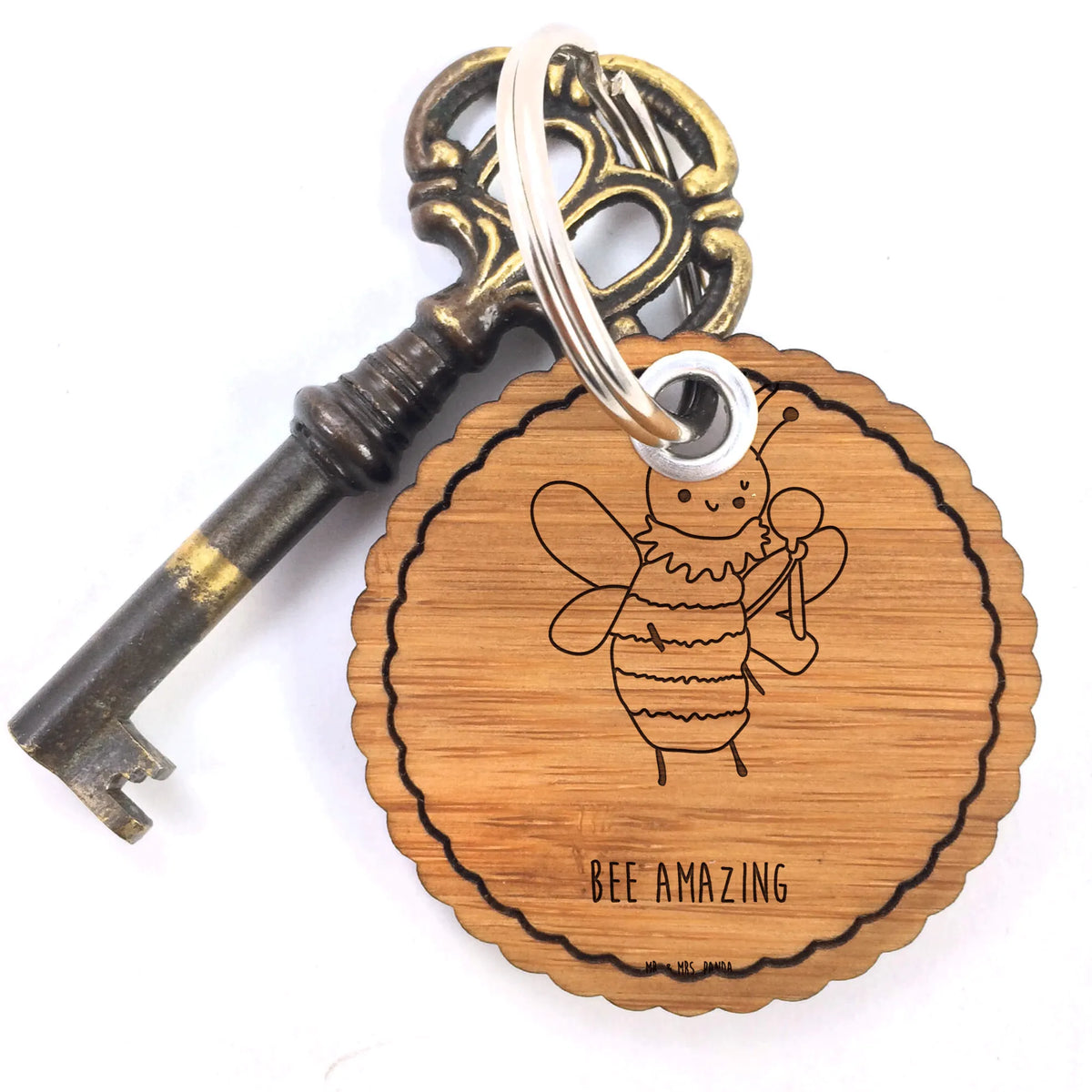 Wavy key ring bee king