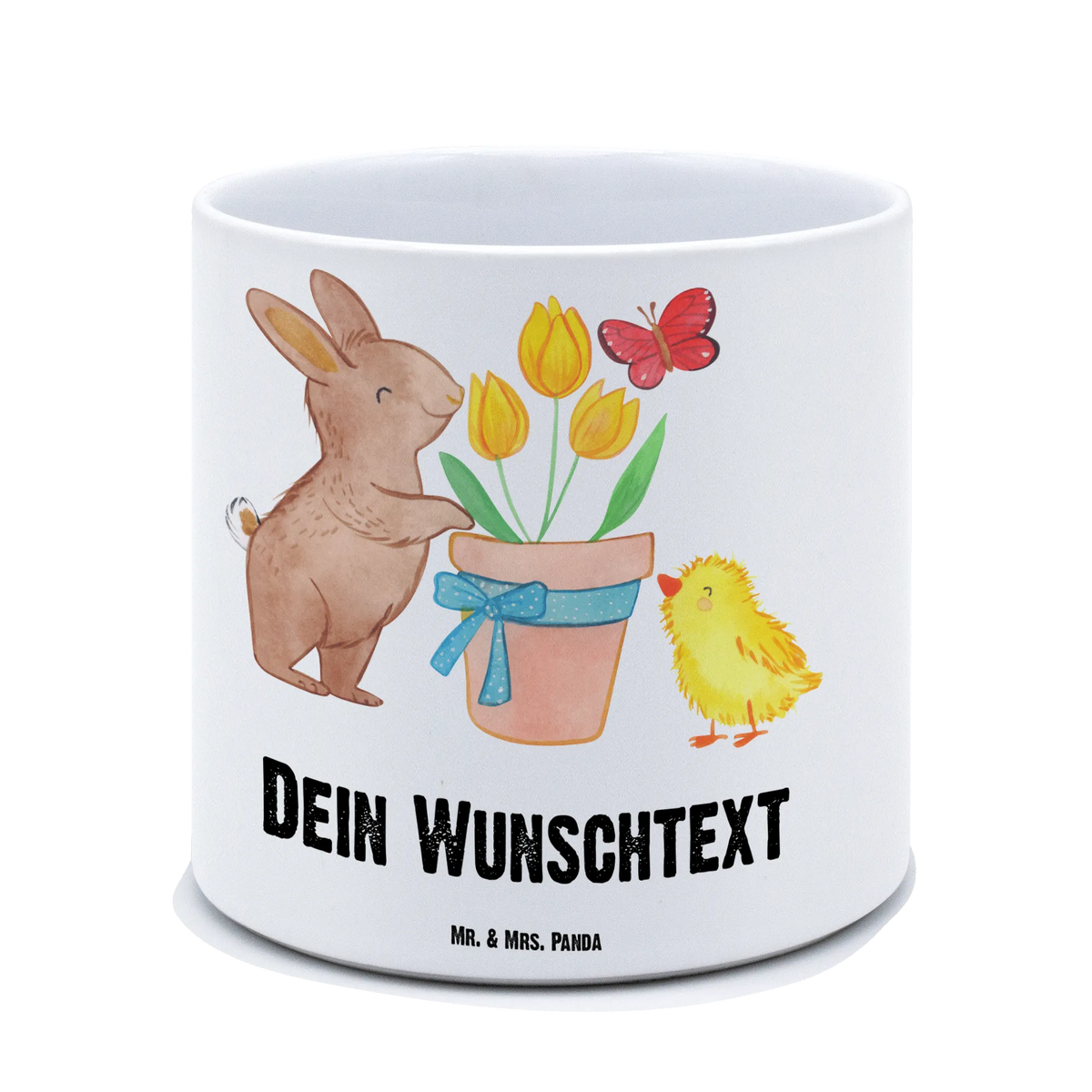 Personalised XL flower pot Rabbit Chick Easter, Easter bunny