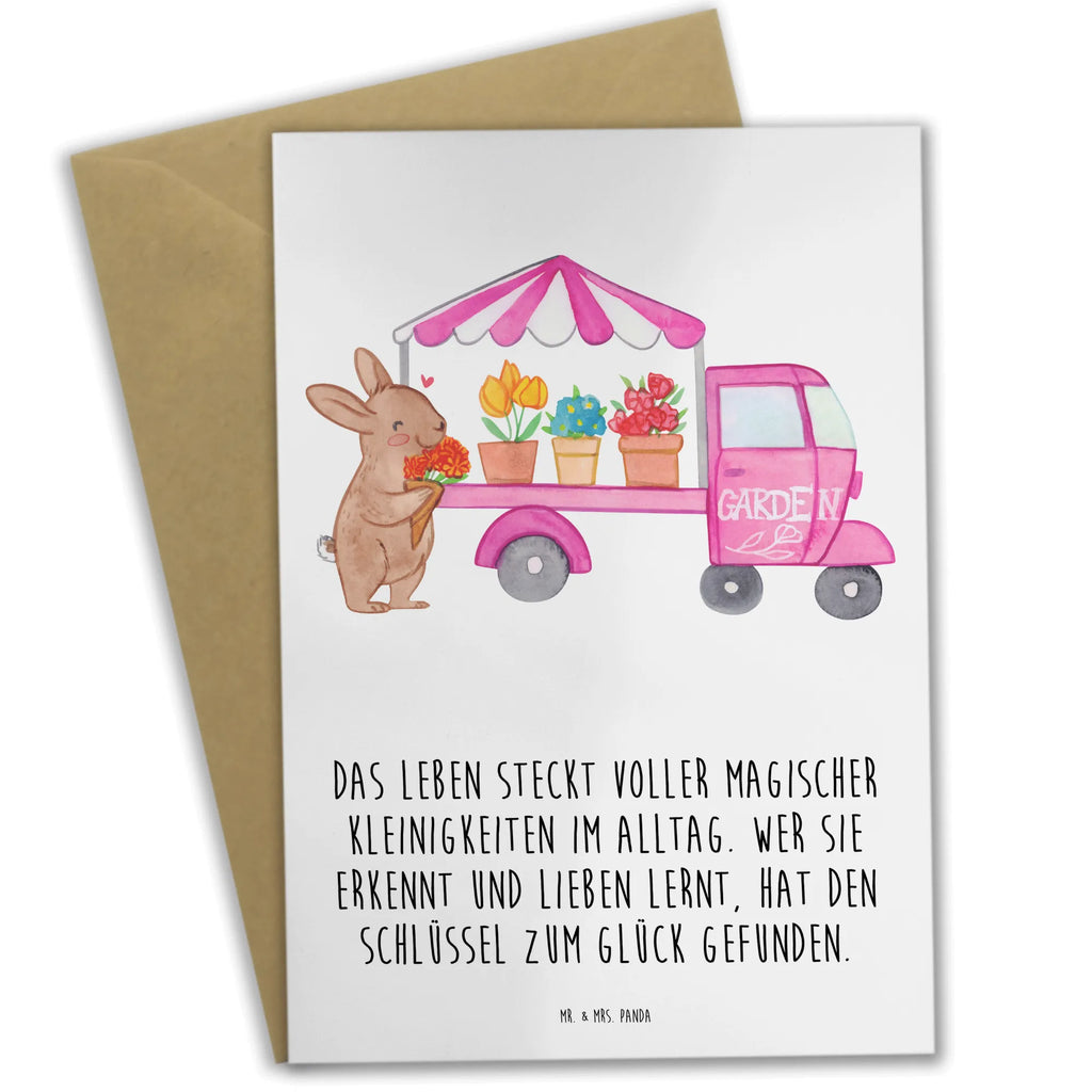 Greetings card Easter Bunny Flower cart wedding card, birthday card, greeting card, invitation card, folding card, Easter, Easter bunny