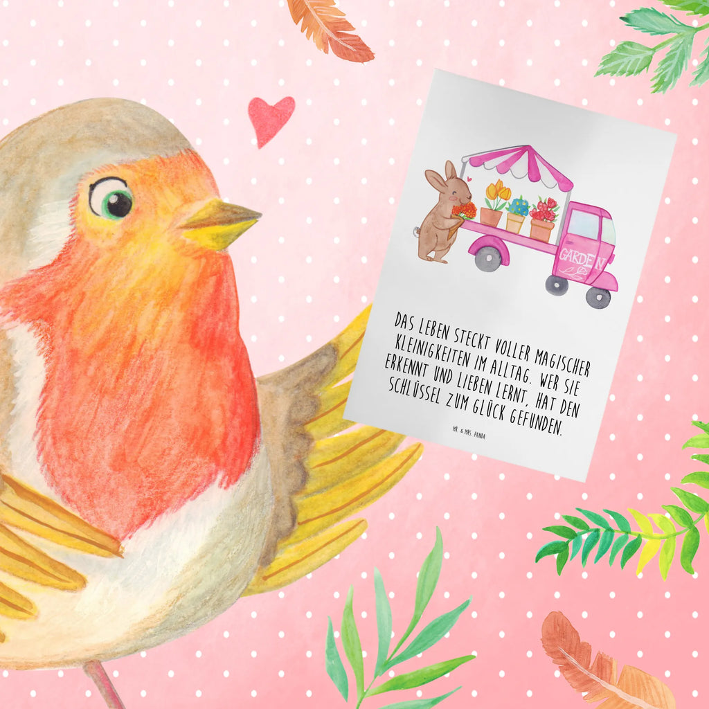 Greetings card Easter Bunny Flower cart wedding card, birthday card, greeting card, invitation card, folding card, Easter, Easter bunny