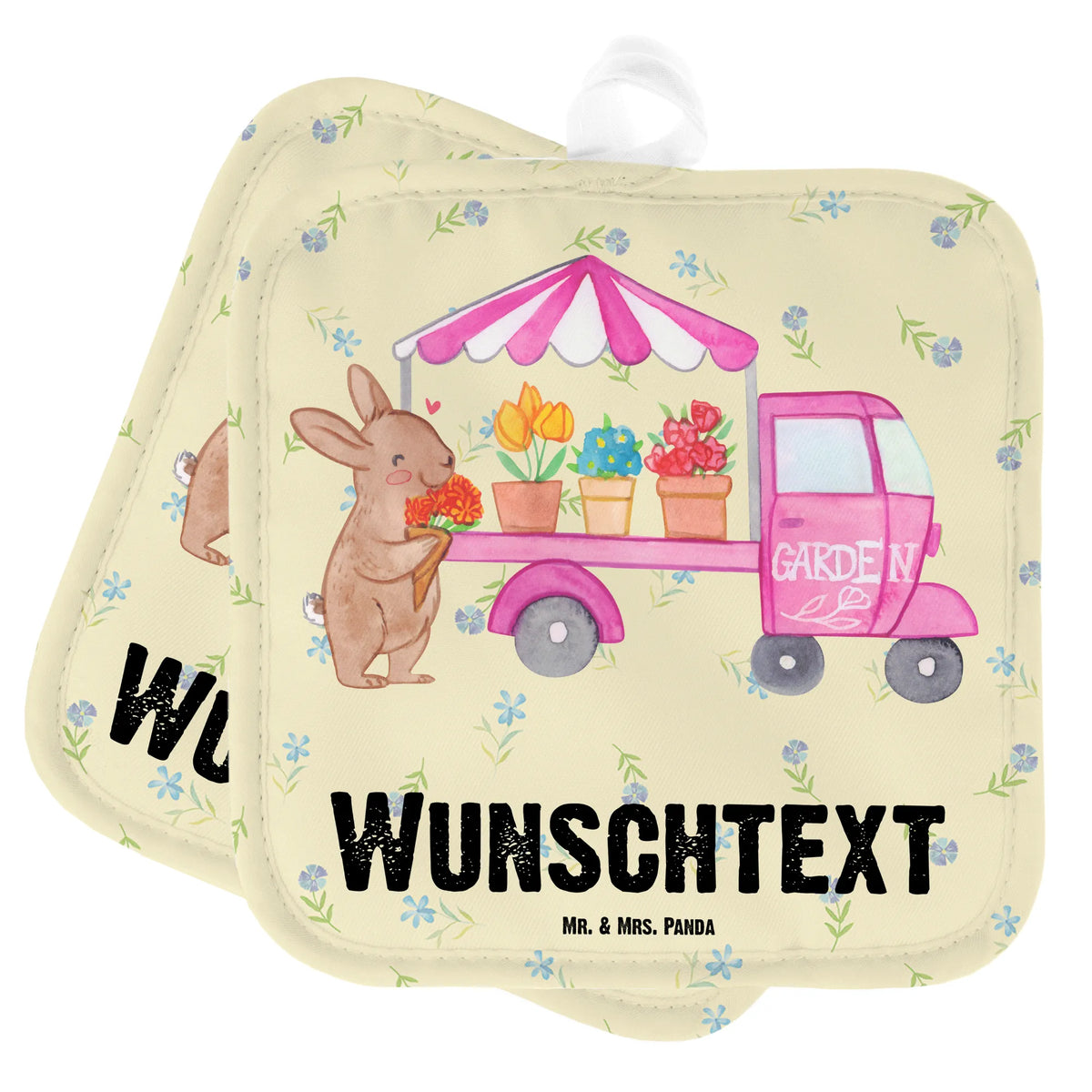 Personalised pot holder Easter Bunny Flower cart Easter, Easter bunny
