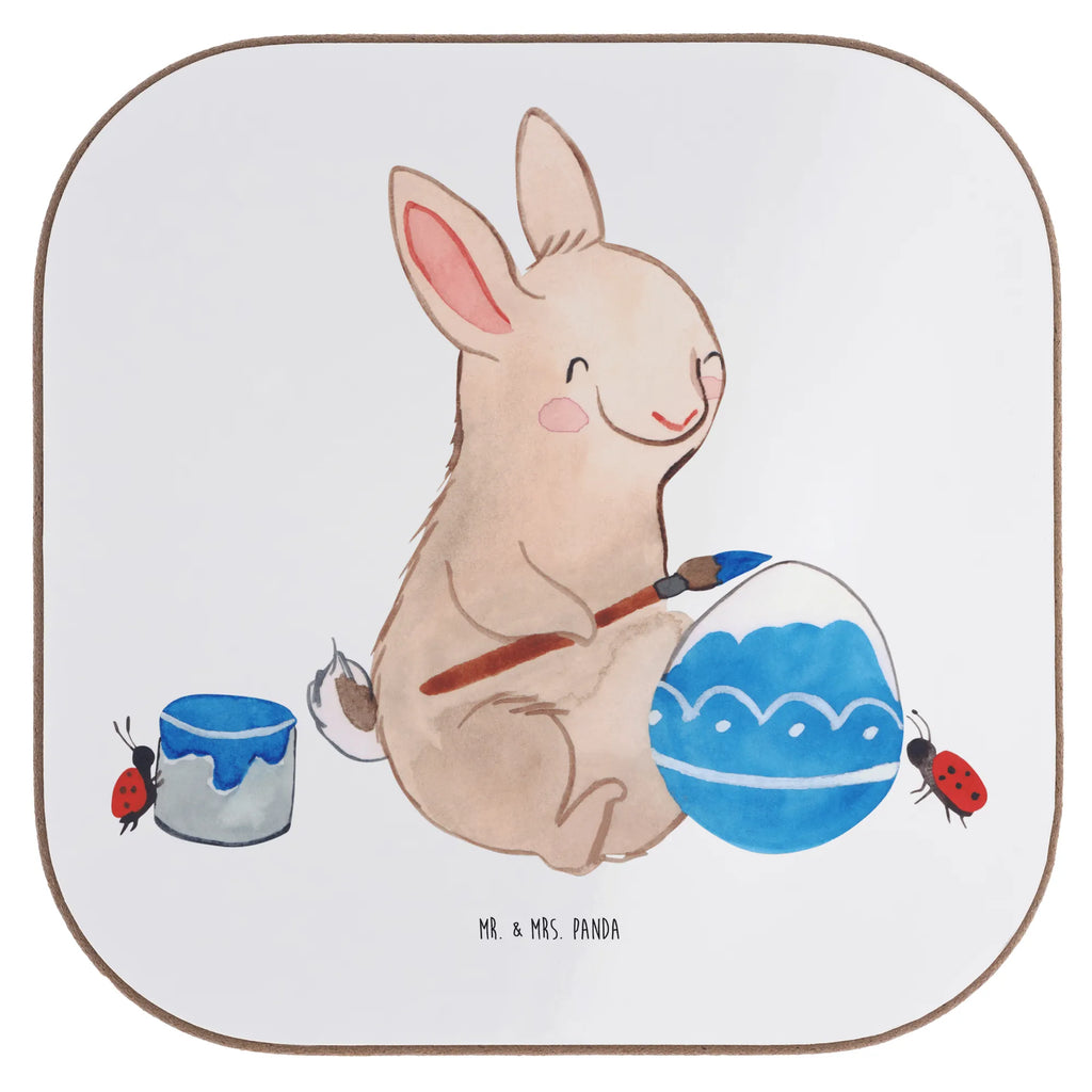 Square coaster Hare ladybug glass coasters, gifts, Coasters, breakfast, party, presents, gift, Easter, Easter bunny, bunny, Easter presents, spring fever, Easter greetings, spring greetings, Easter eggs, painting eggs, spring, picnicking
