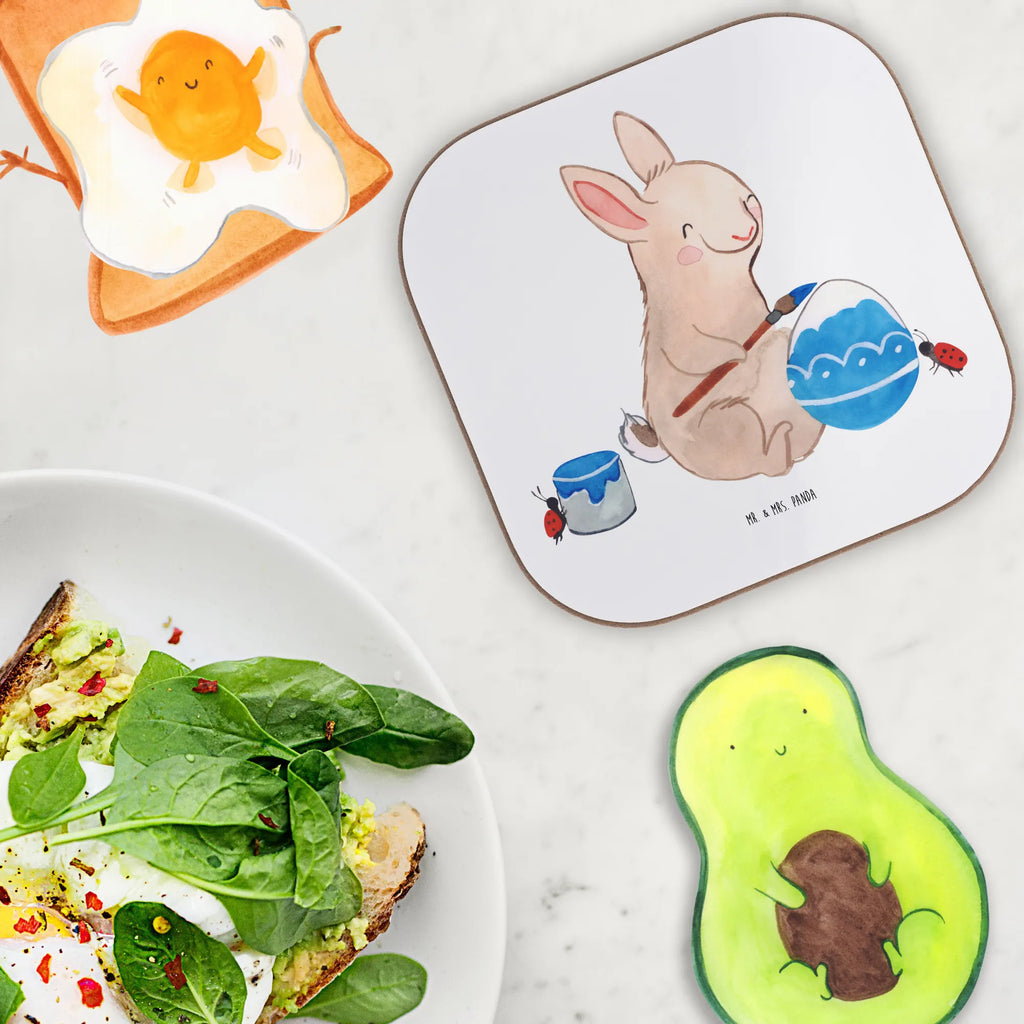Square coaster Hare ladybug glass coasters, gifts, Coasters, breakfast, party, presents, gift, Easter, Easter bunny, bunny, Easter presents, spring fever, Easter greetings, spring greetings, Easter eggs, painting eggs, spring, picnicking