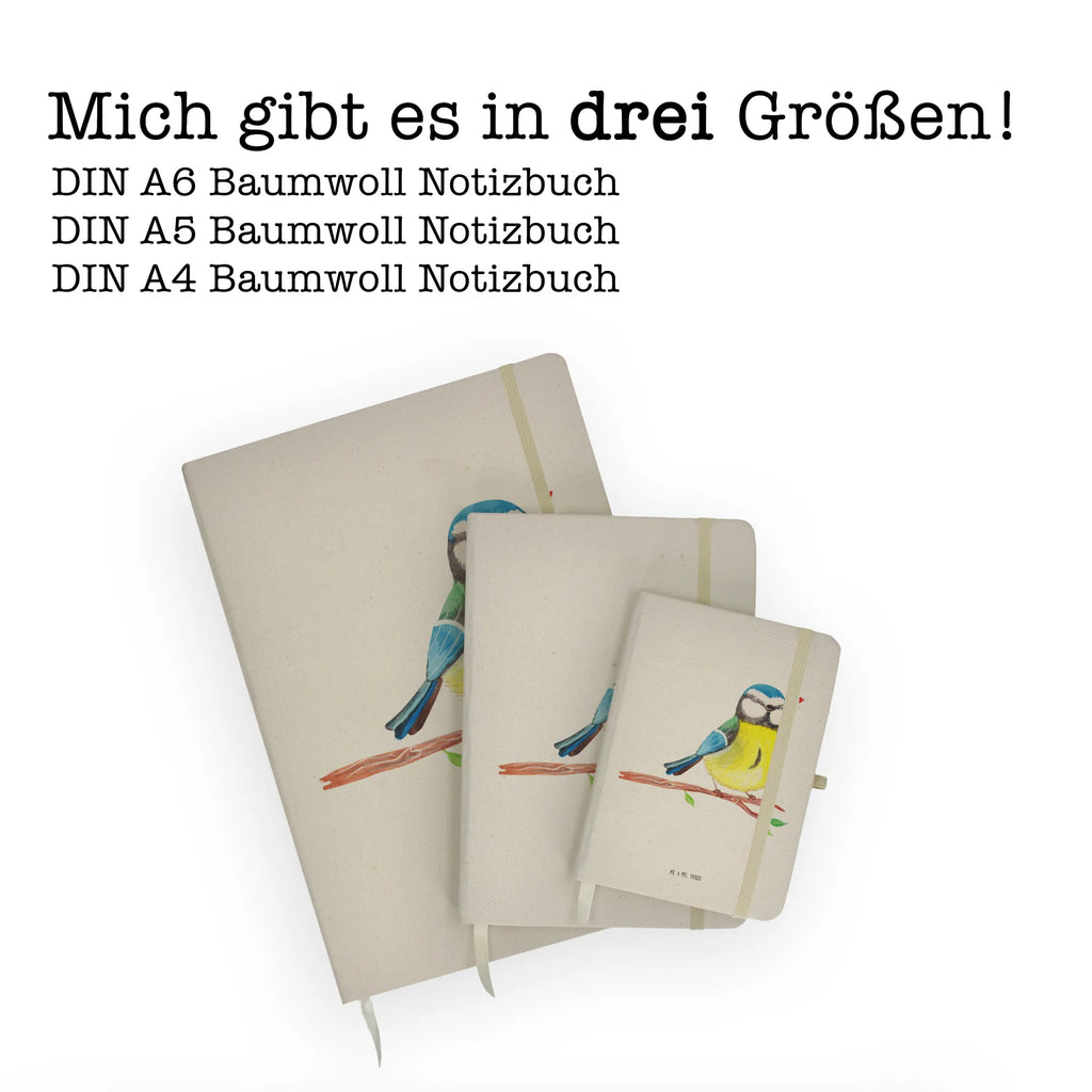 Bawełniany notatnik DIN A4 ptak modraszek Notizen, Eintragebuch, Tagebuch, Notizblock, Adressbuch, Journal, Kladde, Skizzenbuch, Notizheft, Schreibbuch, Schreibheft, Ostern, Osterhase, Ostergeschenke, Osternest, Osterdeko, Geschenke zu Ostern, Ostern Geschenk, Ostergeschenke Kinder, Ostern Kinder, Ostergrüße, Blaumeise, Vogel, liebe Grüße, Frühling, Frühlingsgefühle, Osterzeit