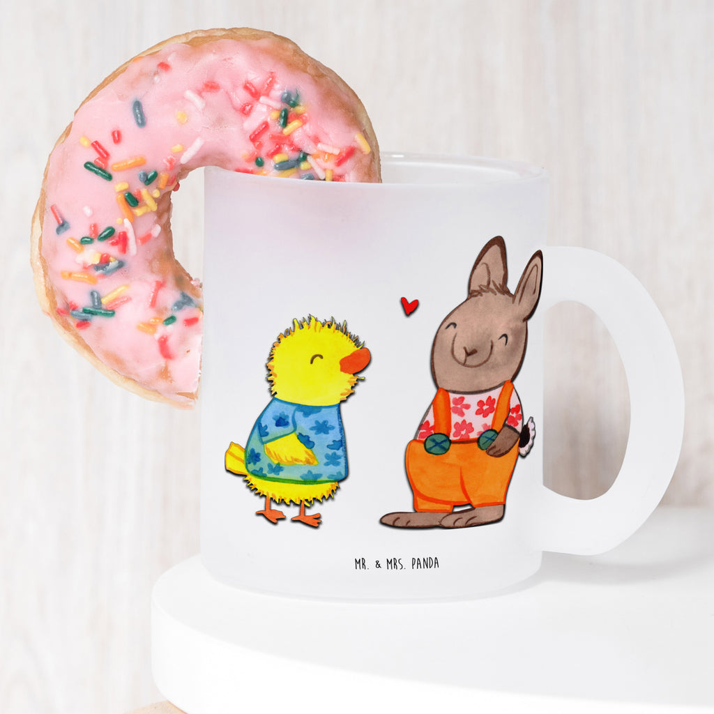 Glass tea cup Easter Friendship tea, glass, tea glass, mug, Tea cup, Easter, Easter bunny, Easter greetings, chick, Easter eggs, friendship, love, Easter chick, bunny, token of love, spring, spring fever, Easter gifts