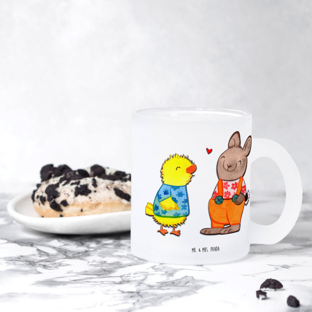 Glass tea cup Easter Friendship tea, glass, tea glass, mug, Tea cup, Easter, Easter bunny, Easter greetings, chick, Easter eggs, friendship, love, Easter chick, bunny, token of love, spring, spring fever, Easter gifts
