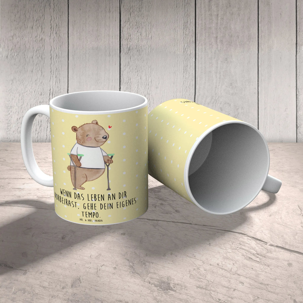 Tasse Bär Beinamputation Tasse, Keramiktasse, Tasse mit Motiven, Teetasse, Kaffeetasse, Bürotasse, Geschenktasse, Tasse mit Zitaten, Porzellantasse, Bär, Beinamputation, Amputation