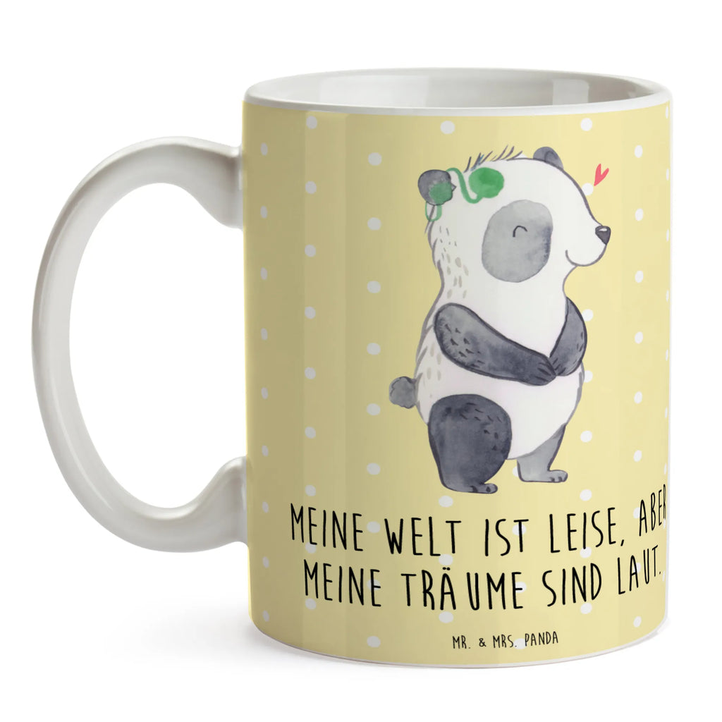 Tasse Panda Gehörlos Teetasse, Tasse mit Zitaten, Porzellantasse, Keramiktasse, Tasse, Tasse mit Motiven, Kaffeetasse, Bürotasse, Geschenktasse, ertaubt, Panda, gehörlos, Cochlea Implantat