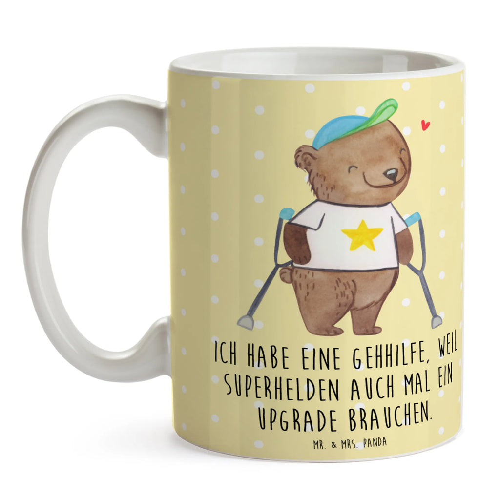 Tasse Bär Gehhilfen Porzellantasse, Kaffeetasse, Geschenktasse, Tasse, Bürotasse, Tasse mit Motiven, Teetasse, Keramiktasse, Tasse mit Zitaten, Krücken, Bär, Gehhilfe