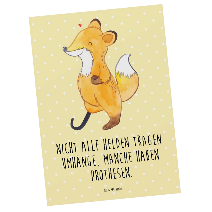 Postkarte Fuchs Beinprothese
