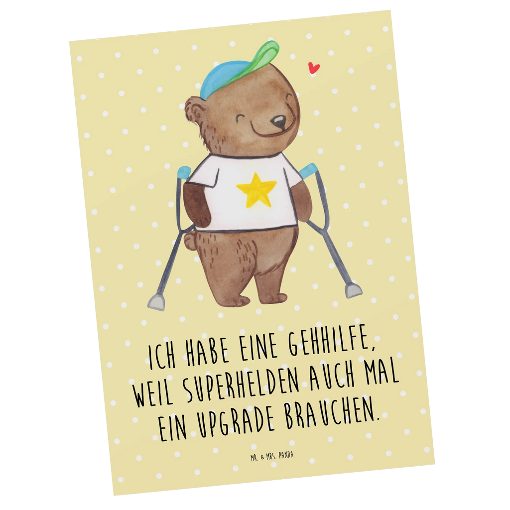Postkarte Bär Gehhilfen Grußkarte, Einladung Geburtstag, Karte, Dankeskarte, Ansichtskarten, Geburtstagskarte, Einladung, Postkarte, Geschenkkarte, Ansichtskarte, Einladungskarten Geburtstag, Einladungskarte, Bär, Gehhilfe, Krücken