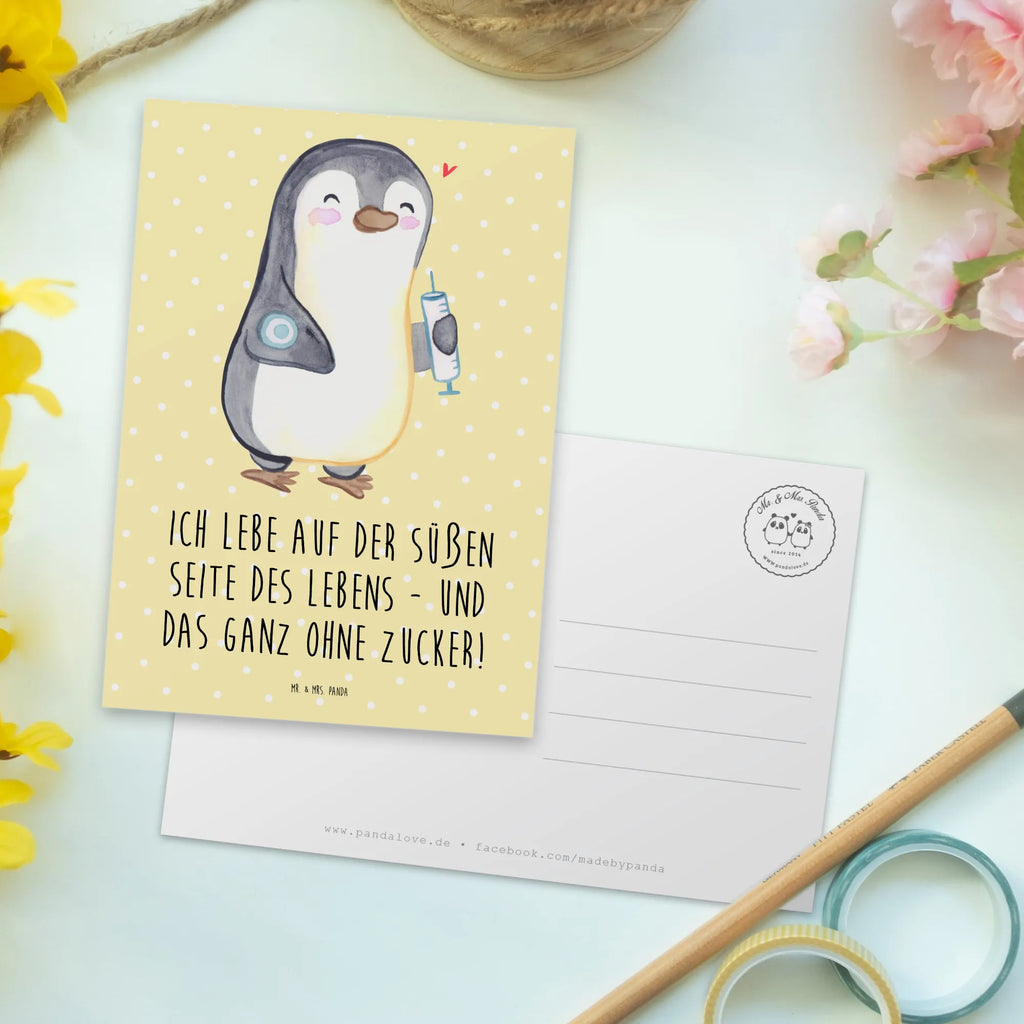 Postcard Penguin Diabetes Postcard, invitation, invitation card, gift card, postcards, paper, letter, card, gift