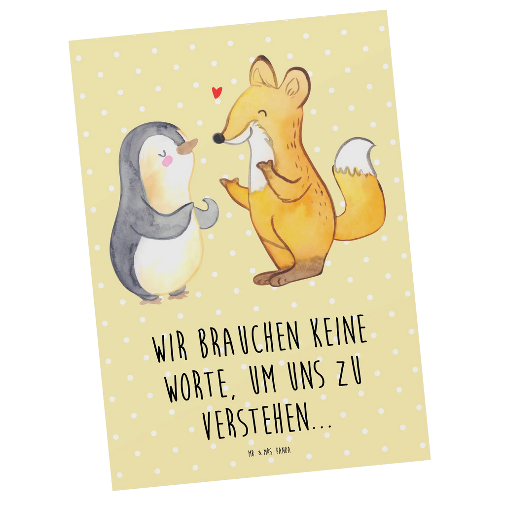 Postkarte Fuchs & Pinguin gehörlos Einladung Geburtstag, Geschenkkarte, Grußkarte, Karte, Ansichtskarte, Postkarte, Ansichtskarten, Einladungskarten Geburtstag, Geburtstagskarte, Einladung, Einladungskarte, Dankeskarte, Gebärdensprache, gehörlos, Fuchs, Pinguin