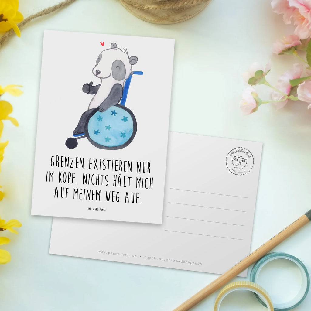 Postkarte Panda Rollstuhl Ansichtskarten, Karte, Dankeskarte, Einladungskarte, Ansichtskarte, Postkarte, Einladung, Einladungskarten Geburtstag, Geburtstagskarte, Einladung Geburtstag, Geschenkkarte, Grußkarte, Panda, Rollstuhl