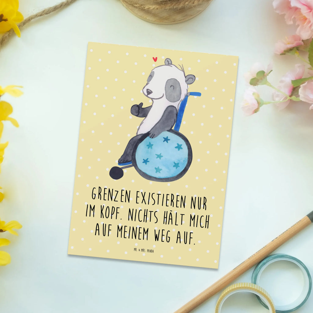 Postkarte Panda Rollstuhl Ansichtskarten, Karte, Dankeskarte, Einladungskarte, Ansichtskarte, Postkarte, Einladung, Einladungskarten Geburtstag, Geburtstagskarte, Einladung Geburtstag, Geschenkkarte, Grußkarte, Panda, Rollstuhl