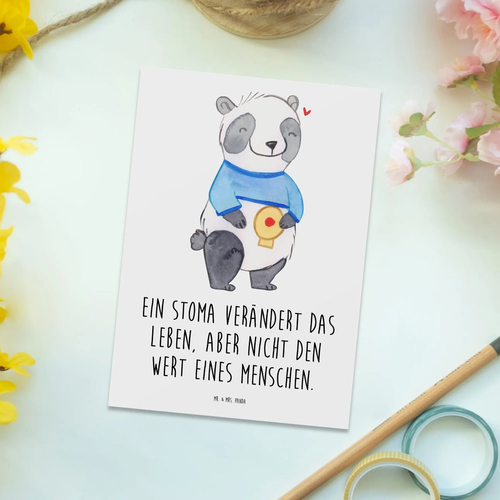 Postkarte Panda künstlicher Darmausgang Grußkarte, Ansichtskarten, Geschenkkarte, Karte, Einladungskarte, Postkarte, Ansichtskarte, Einladungskarten Geburtstag, Geburtstagskarte, Dankeskarte, Einladung Geburtstag, Einladung, Stomabeutel, Stoma, künstlicher Darmausgang, Panda