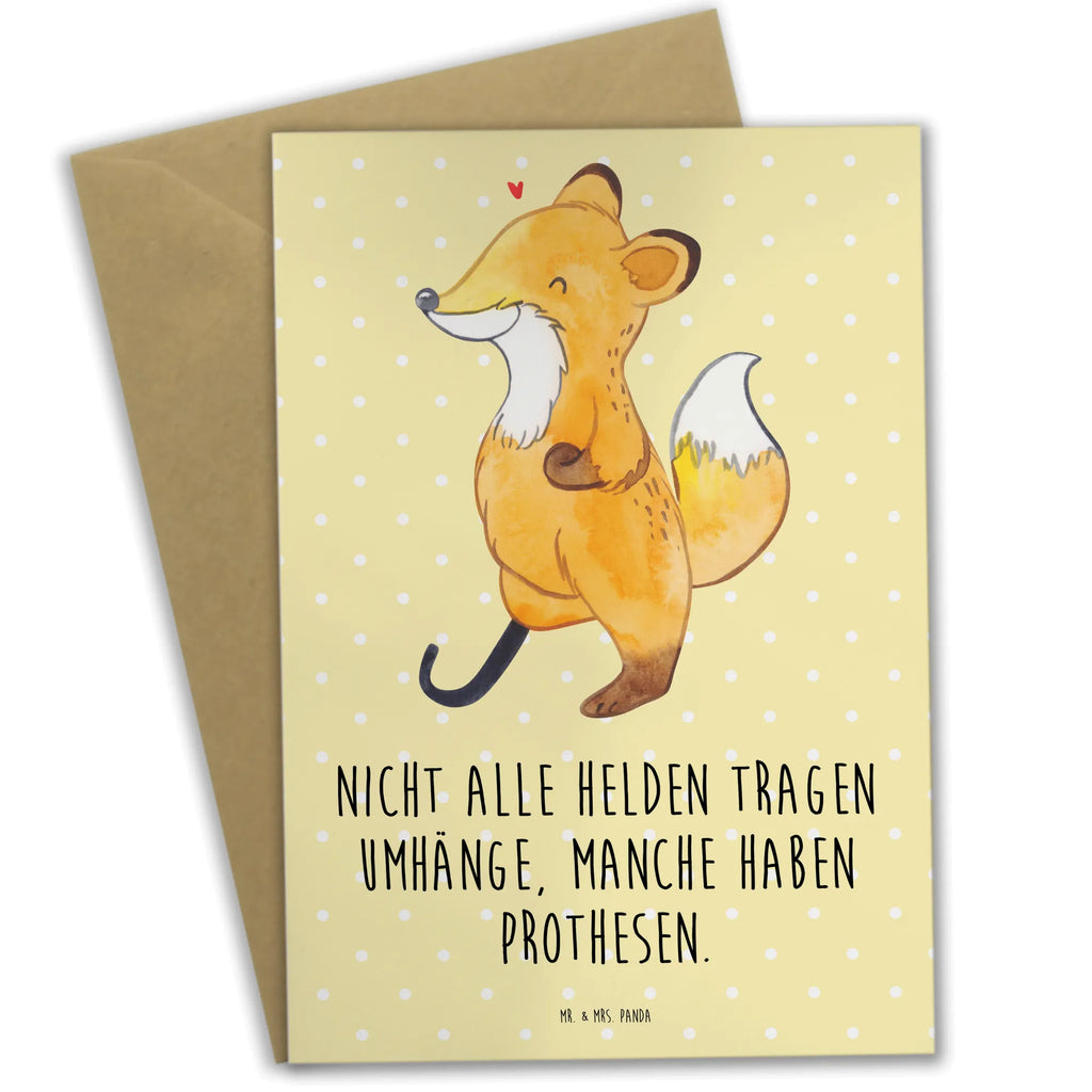 Greetings card Fox Leg prosthesis birthday card, greeting card, folding card, wedding card, invitation card