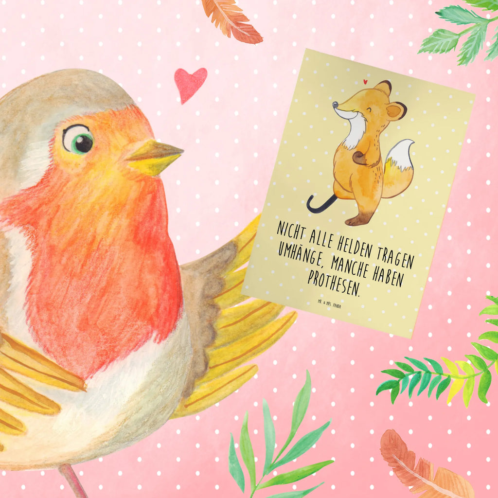 Greetings card Fox Leg prosthesis birthday card, greeting card, folding card, wedding card, invitation card