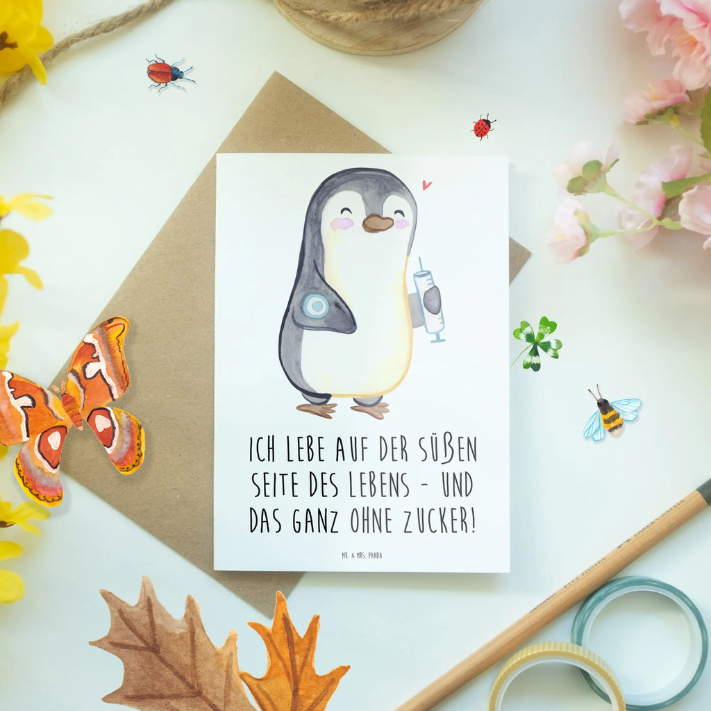 Greetings card Penguin Diabetes Ansichtskarten, Hochzeitskarte, Einladungskarte, Geburtstagskarte, Klappkarte, Karte, Grußkarte, Glückwunschkarte, Zuckerkrankheit, Diabetes Mellitus, Pinguin, Diabetes