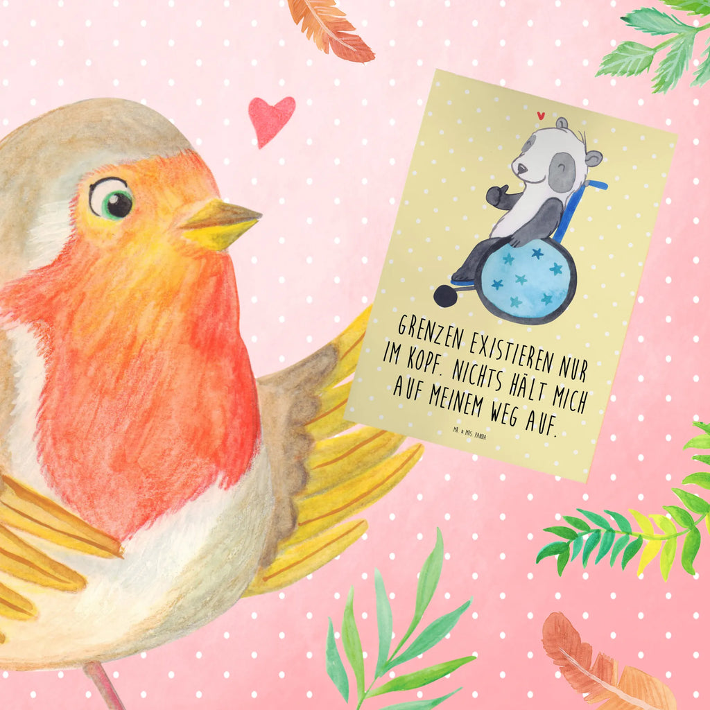 Grußkarte Panda Rollstuhl Klappkarte, Glückwunschkarte, Grußkarte, Geburtstagskarte, Ansichtskarten, Einladungskarte, Hochzeitskarte, Karte, Panda, Rollstuhl