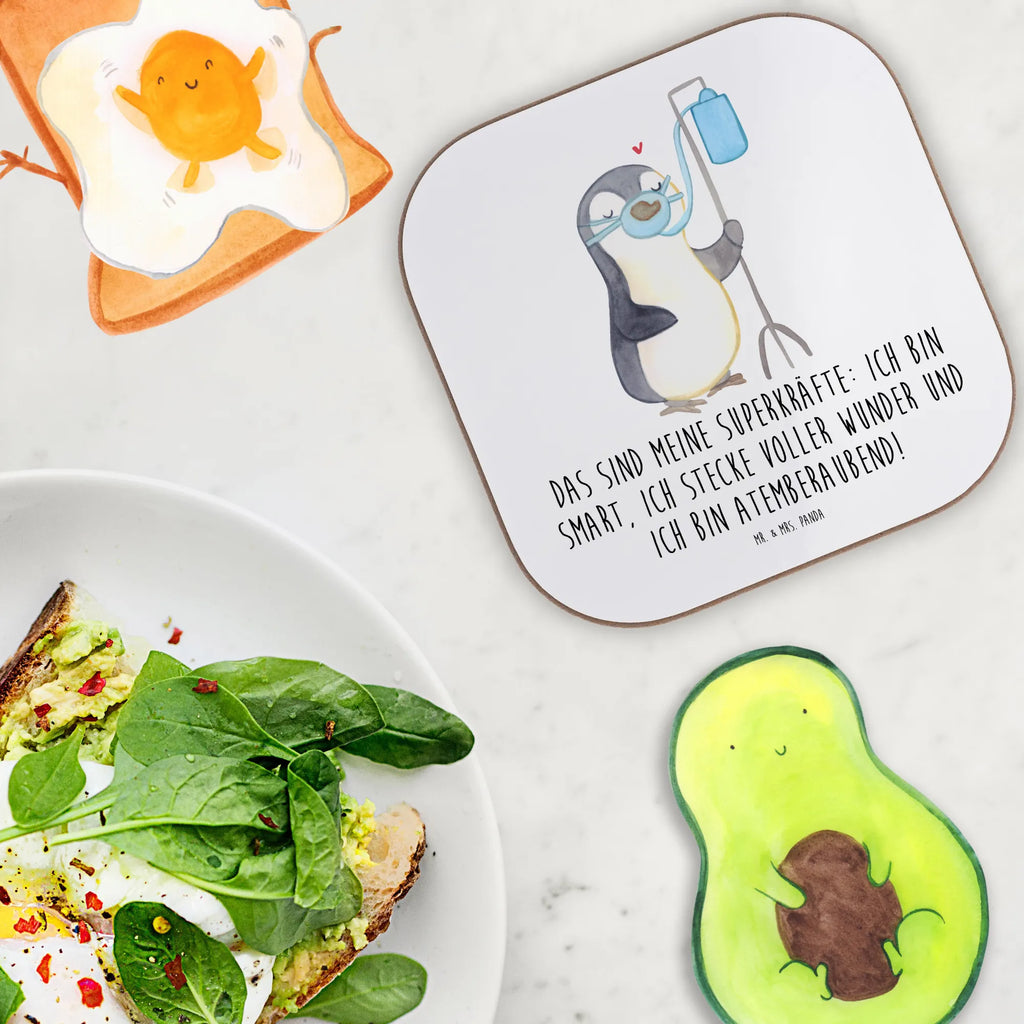 Square coaster Penguin Oxygen party, gifts, presents, Coasters, glass coasters, gift, breakfast