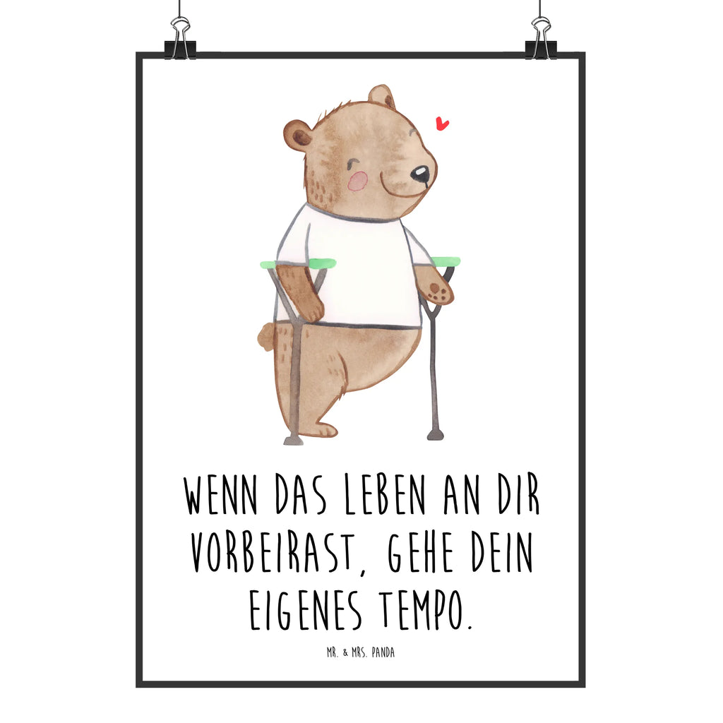 Plakat Niedźwiedź amputacja nogi Raumdekoration, Kinderposter, Mr. & Mrs. Panda Poster, Wandposter, Designposter, Wanddeko, Posterdruck, Küchenposter, Bild, Kunstdruck, Wanddekoration, Handgemaltes Poster, Poster, Wanddeko Bild, Beinamputation, Bär, Amputation