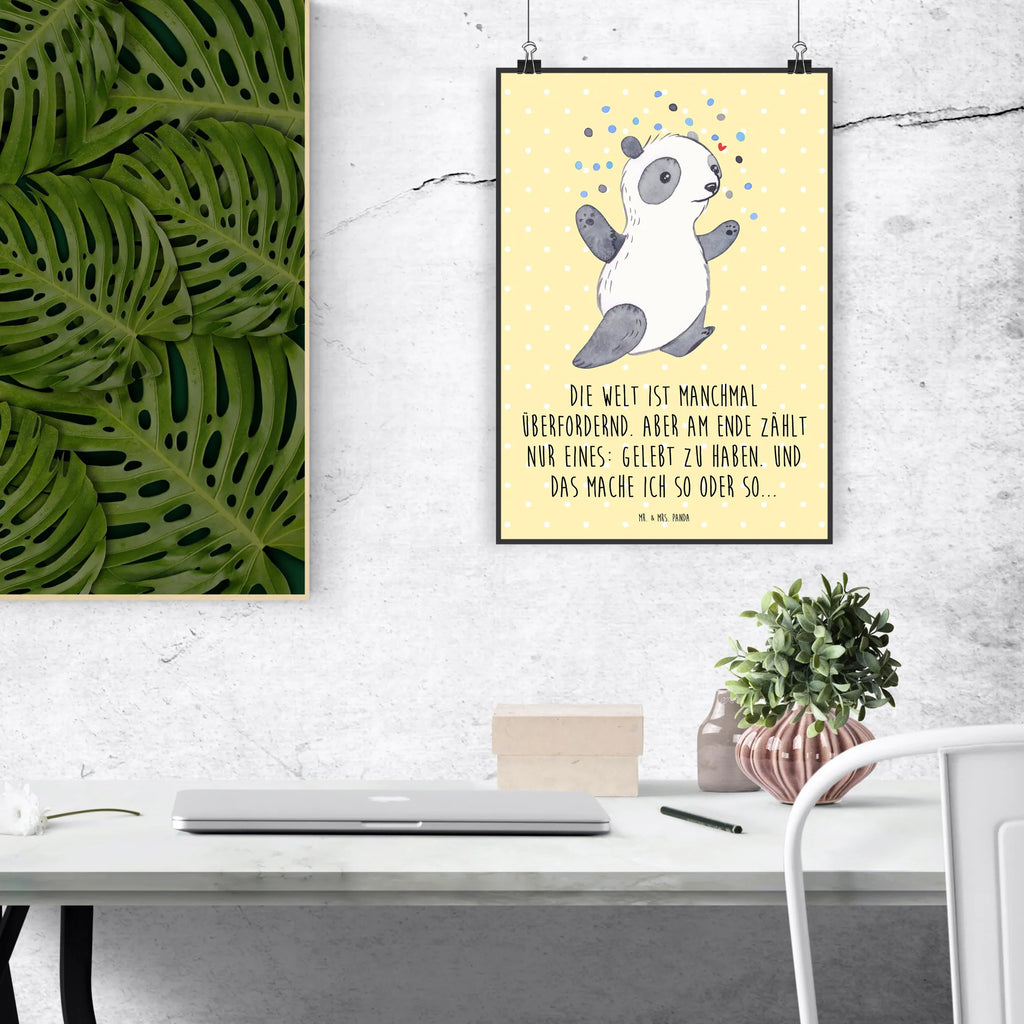Poster Panda Bipolar Kinderposter, Wanddeko, Kunstdruck, Küchenposter, Wanddeko Bild, Designposter, Posterdruck, Mr. & Mrs. Panda Poster, Bild, Wanddekoration, Handgemaltes Poster, Raumdekoration, Wandposter, Poster, bipolar, Bipolare Störung, Panda