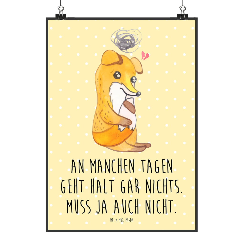 Plakat lis Depresje Kinderposter, Handgemaltes Poster, Wanddeko Bild, Wanddeko, Designposter, Wanddekoration, Poster, Kunstdruck, Bild, Posterdruck, Mr. & Mrs. Panda Poster, Küchenposter, Wandposter, Raumdekoration, depressiv, Fuchs, Depressionen