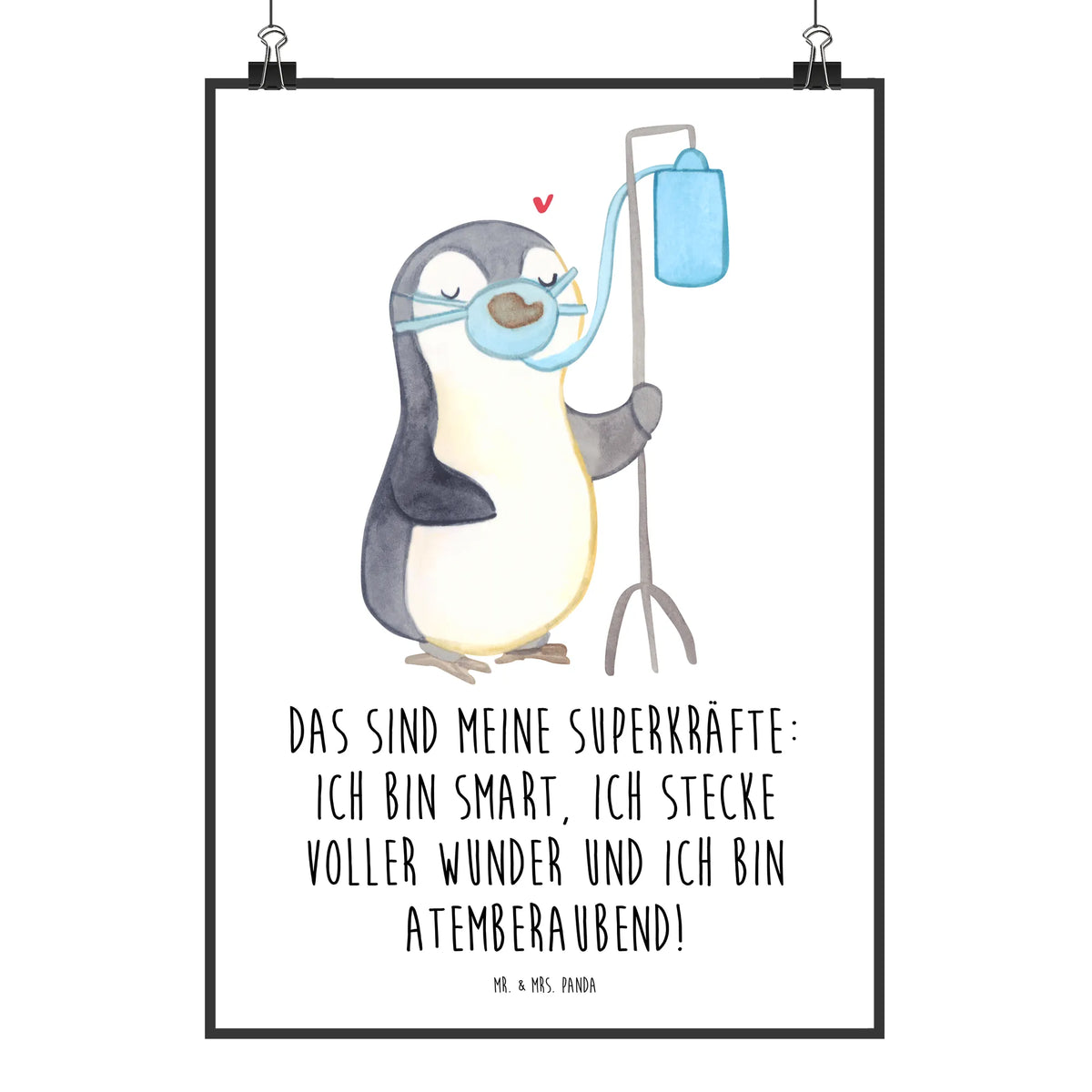 Poster Pinguin  Sauerstoff wanddeko, wandkunst, Design Poster, Bild, Panda Poster, Deko Poster, Kunstdruck, Posterdruck, Wanddeko Bild, grafikposter, wanddruck, drucke, Wanddekoration, Wandbild, Wandschmuck, Plakat, kunstdruck poster, typografie poster, Deko Bild, Designposter, Mr. & Mrs. Panda Poster, kunstposter, Sauerstoffgerät, Sauerstofftherapie, Pinguin