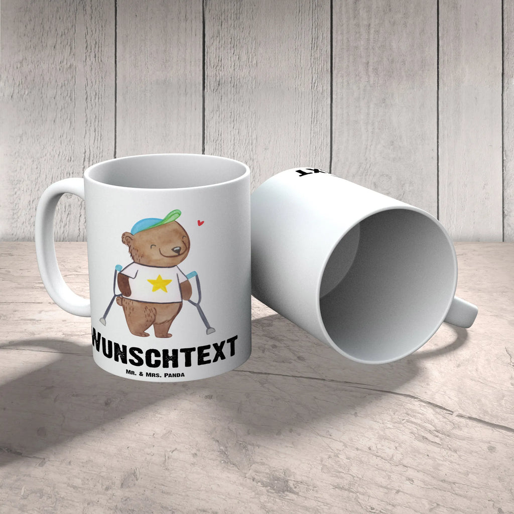 Spersonalizowany kubek Niedźwiedź przyrządy do chodzenia Wunschname, Namen, Drucken, Personalisierte Tasse, Tasse mit Namen, Tasse, Namenstasse, Personalisiert, Krücken, Bär, Gehhilfe