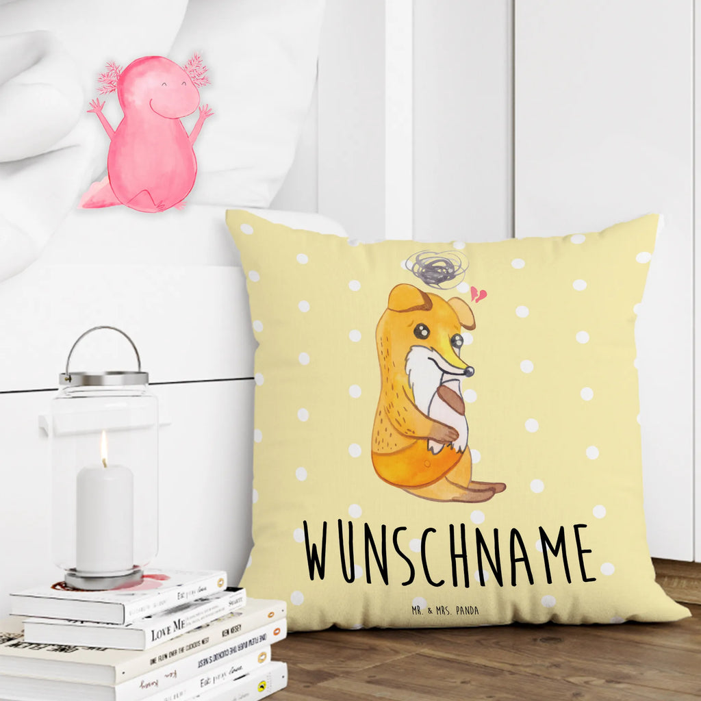 Personalised cushion Fox Depression personalisiert, Name, Kissen, Wunschname, Kopfkissen, bedrucken, Fuchs, Depressionen, depressiv