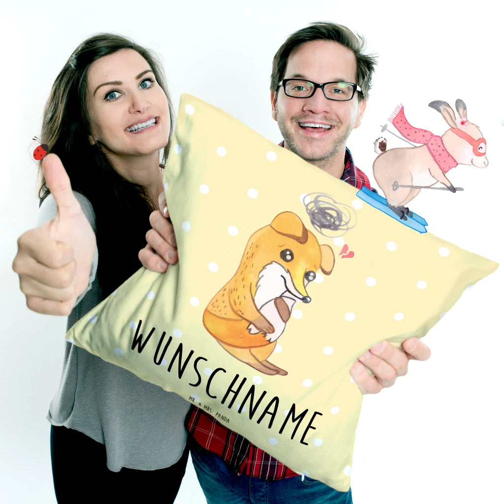 Personalised cushion Fox Depression personalisiert, Name, Kissen, Wunschname, Kopfkissen, bedrucken, Fuchs, Depressionen, depressiv