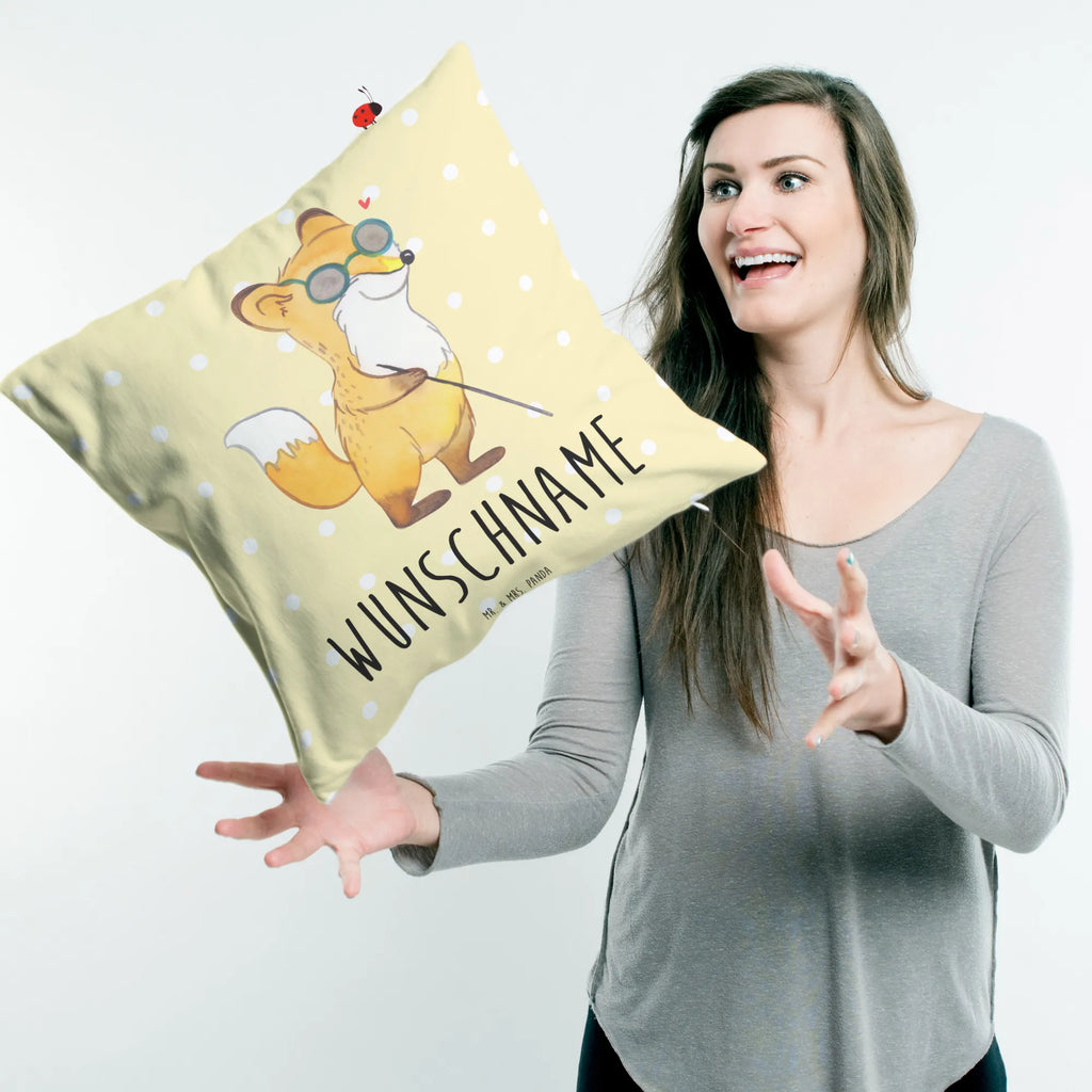 Personalised cushion Fox Blindness personalisiert, bedrucken, Wunschname, Name, Kissen, Kopfkissen, Erblindung, Blindheit, Fuchs