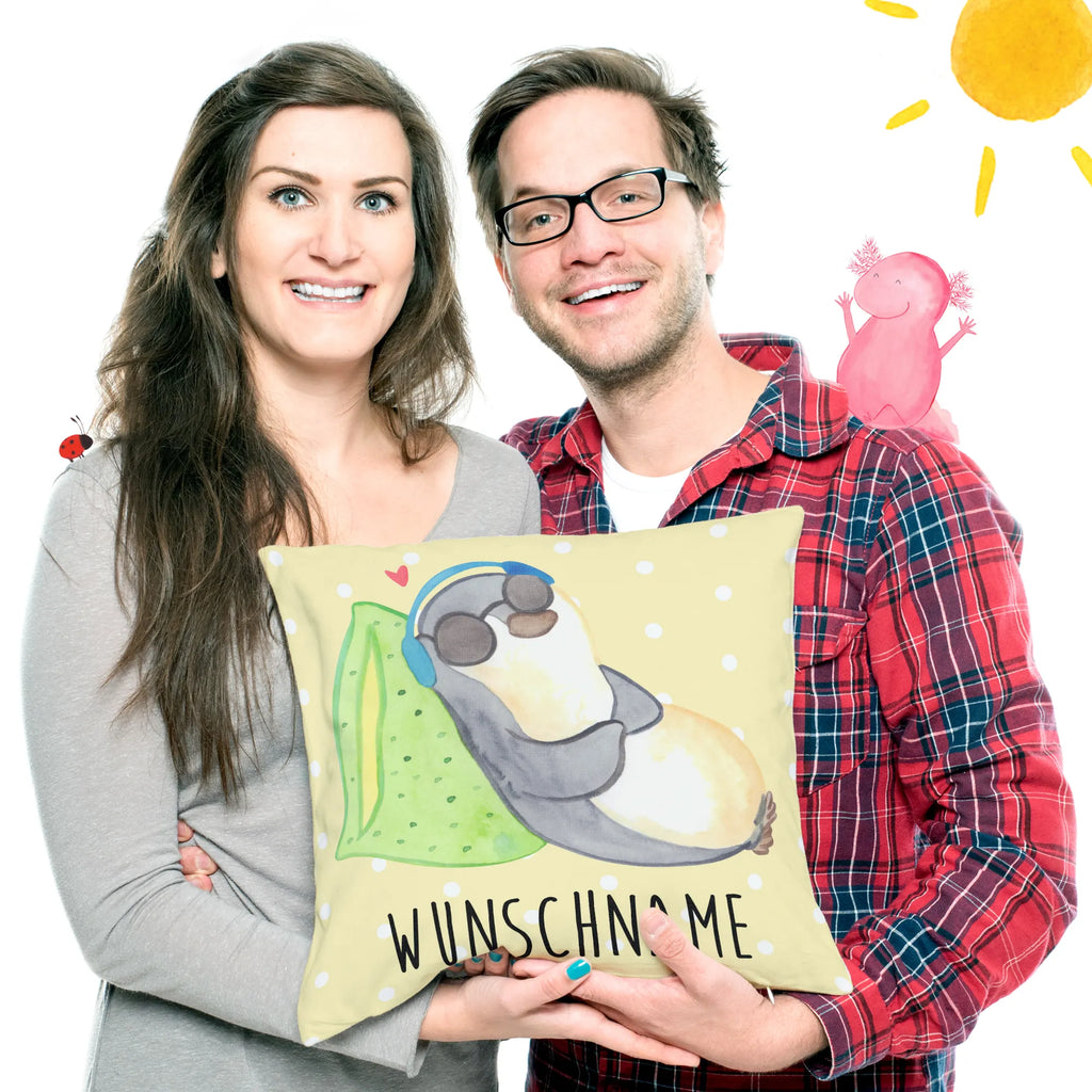 Personalised cushion Penguin PEM Name, personalisiert, Kopfkissen, Wunschname, bedrucken, Kissen, Fatigue, PEM, Pinguin